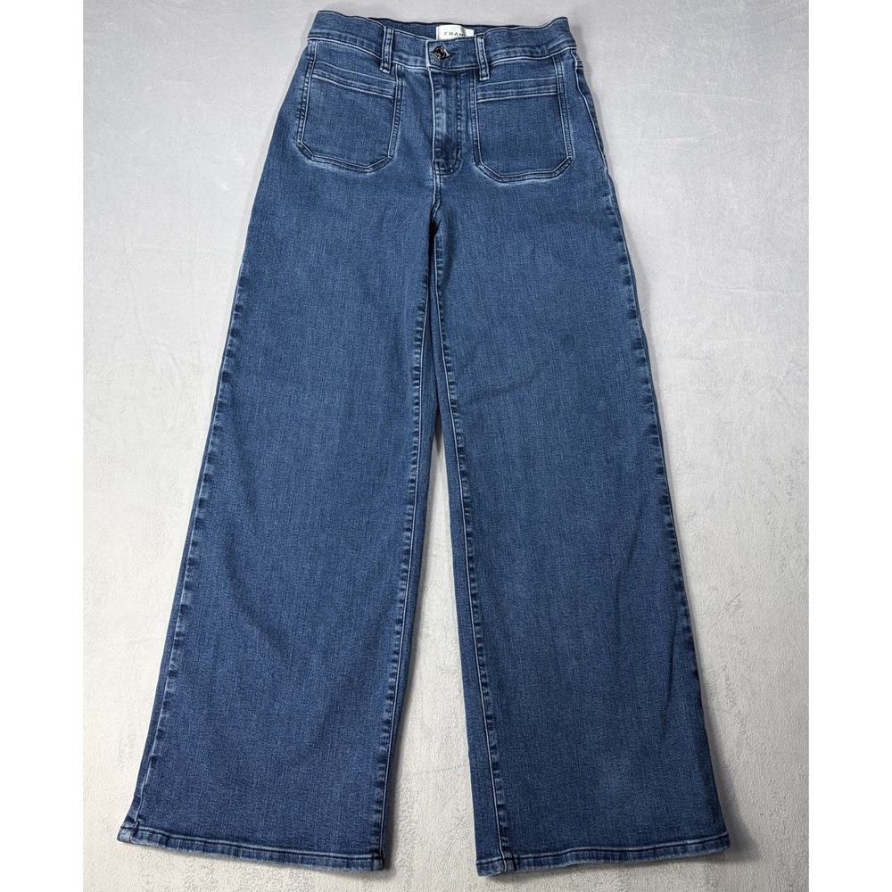 FRAME Le Slim‎ Palazzo Jeans Women's Size 29 Blue Pocket Ankle Flare